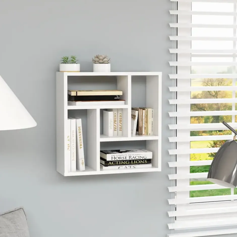 vidaXL - Plank - Wit - Bewerkt hout