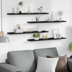 vidaXL - Plank - Zwart - MDF