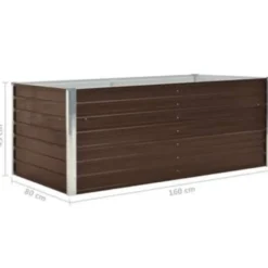 vidaXL - Plantenbak - Bruin - Metaal - 160 x 80 x 45 cm