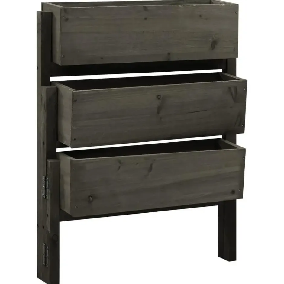 vidaXL - Plantenbak - Grijs - Hout