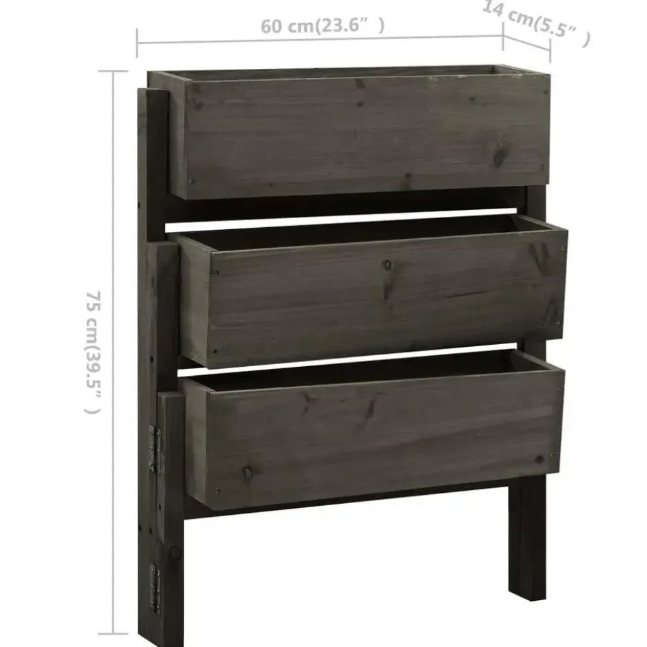 vidaXL - Plantenbak - Grijs - Hout
