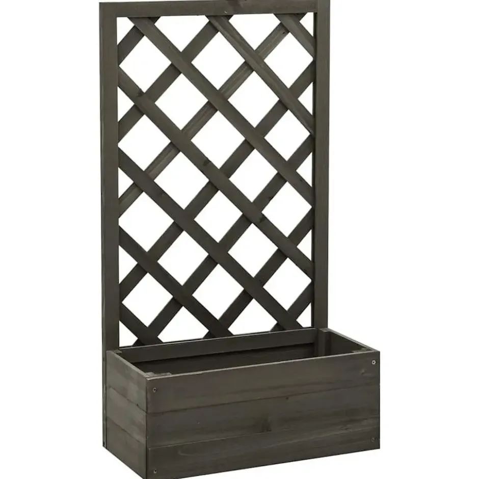 vidaXL - Plantenbak - Grijs - Hout