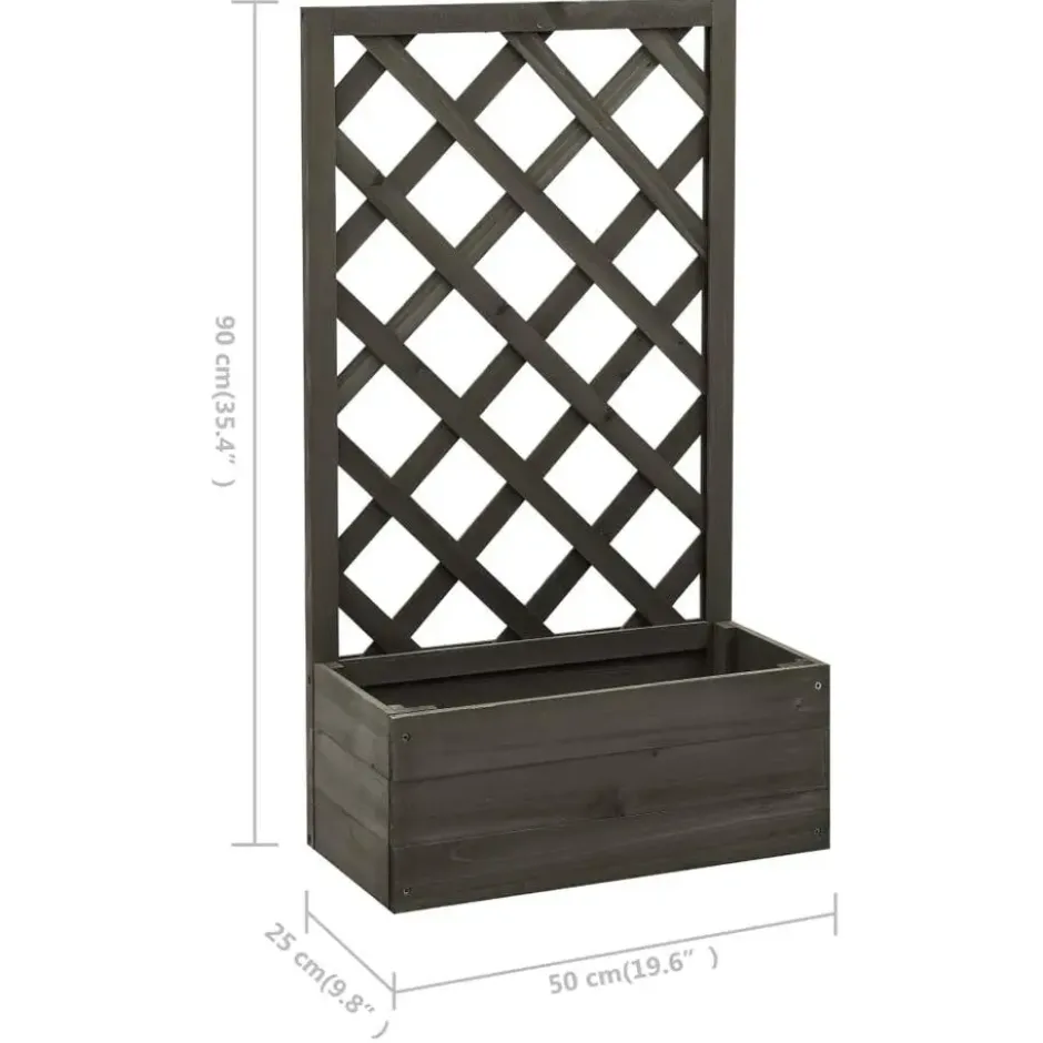vidaXL - Plantenbak - Grijs - Hout