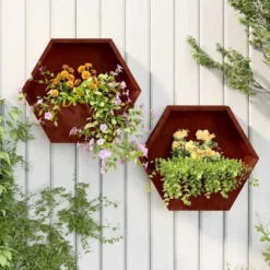 vidaXL - Plantenbakken wandmontage 46x10x40 cm cortenstaal roestig 2 Stuks