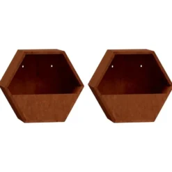 vidaXL - Plantenbakken wandmontage 46x10x40 cm cortenstaal roestig 2 Stuks