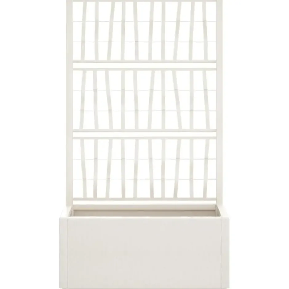 vidaXL - Plantenbak met latwerk 80x36x140 cm polypropeen wit