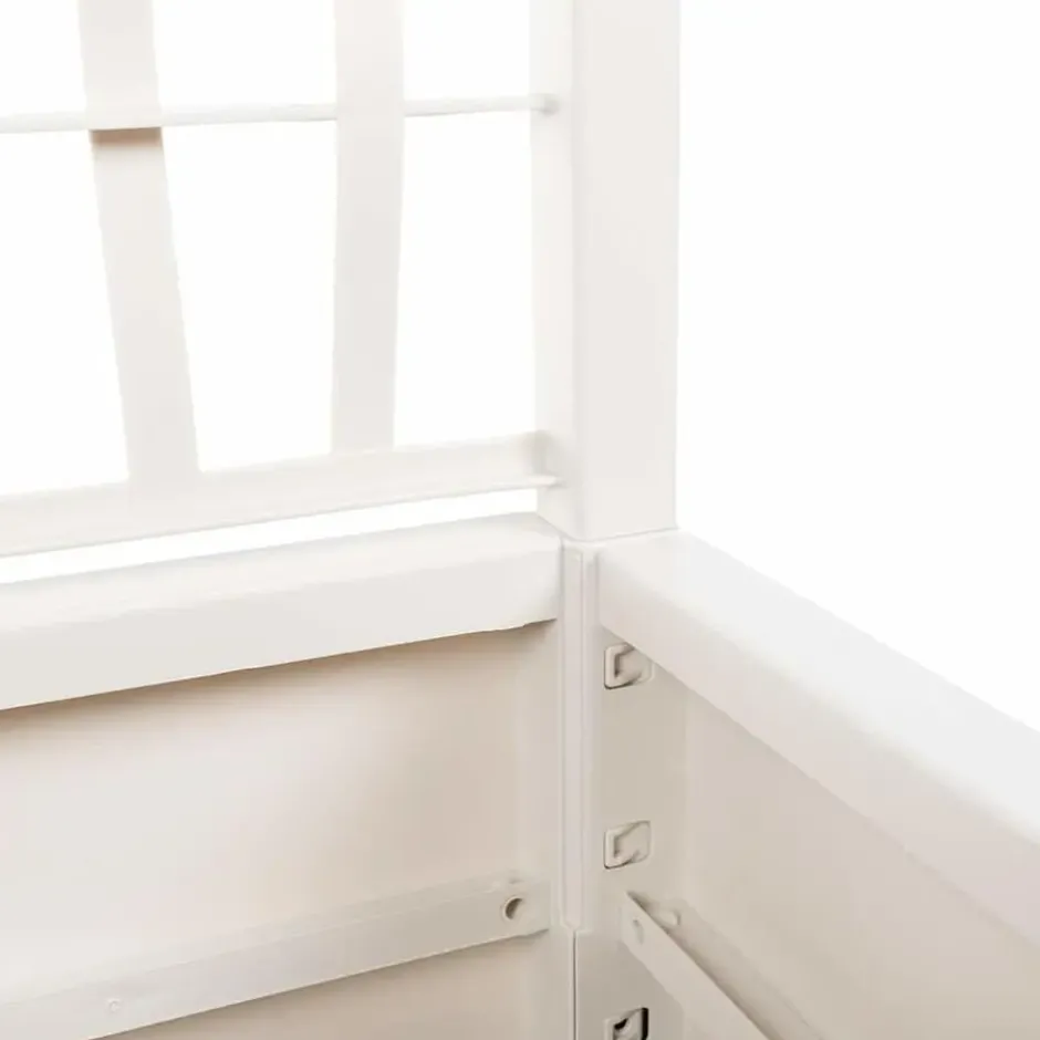 vidaXL - Plantenbak met latwerk 80x36x140 cm polypropeen wit
