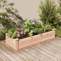 vidaXL - Plantenbak verhoogd met voering - 120x45x25 cm massief vurenhout