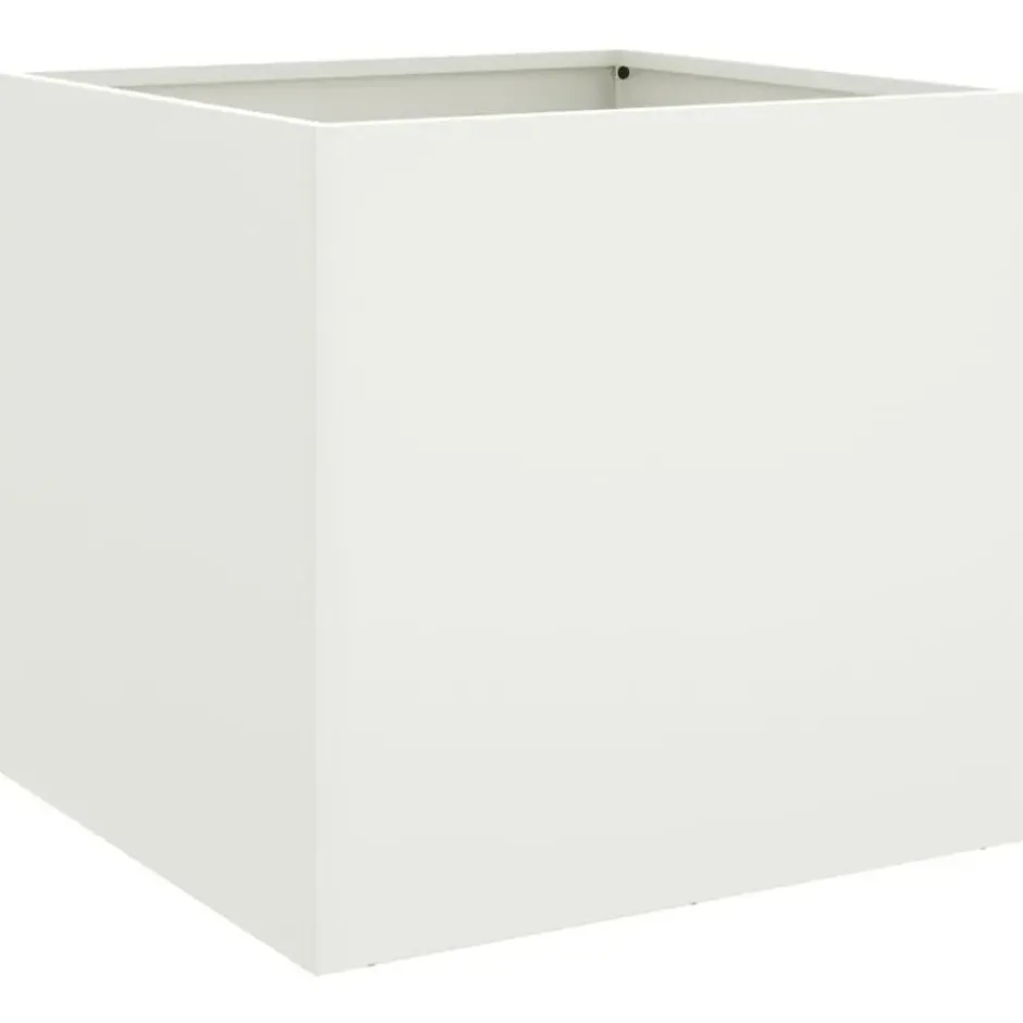 vidaXL - Plantenbak 49x47x46 cm koudgewalst staal wit verhoogde plantenbak