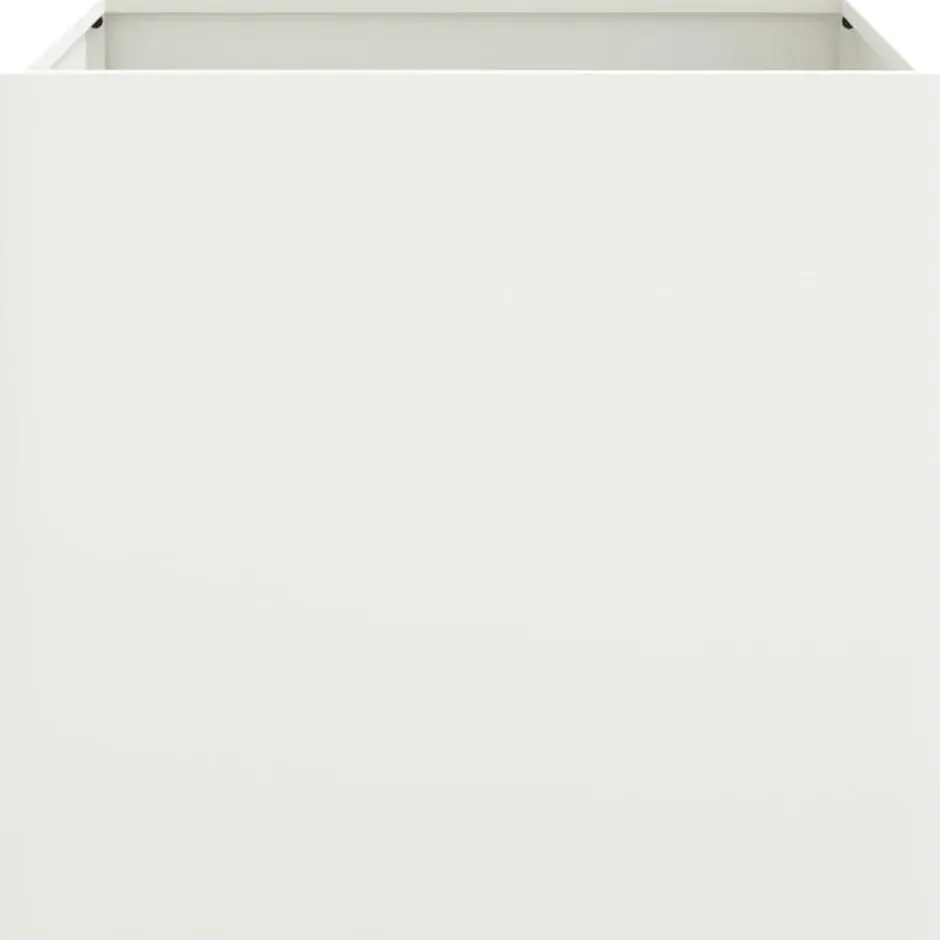 vidaXL - Plantenbak 49x47x46 cm koudgewalst staal wit verhoogde plantenbak