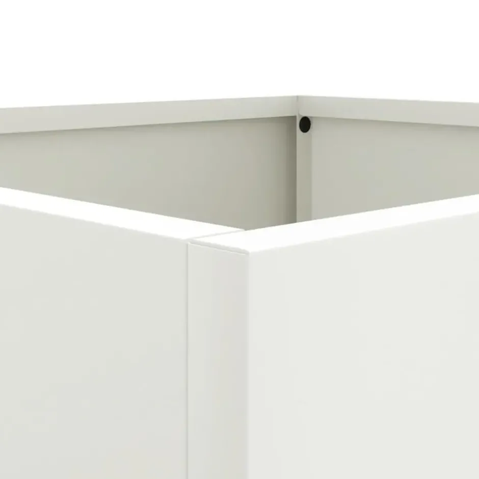 vidaXL - Plantenbak 49x47x46 cm koudgewalst staal wit verhoogde plantenbak