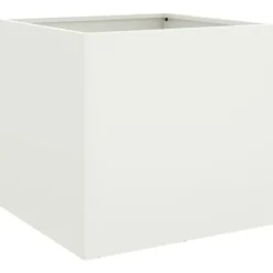vidaXL - Plantenbak 49x47x46 cm koudgewalst staal wit verhoogde plantenbak