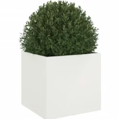vidaXL - Plantenbak 49x47x46 cm koudgewalst staal wit verhoogde plantenbak