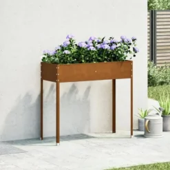 vidaXL - Plantenbak 100,5x40,5x90 cm weervast staal planter patio planter