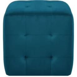 vidaXL - Poef - Blauw - Stof