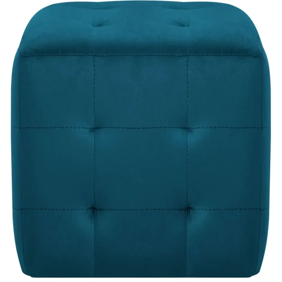 vidaXL - Poef - Blauw - Stof
