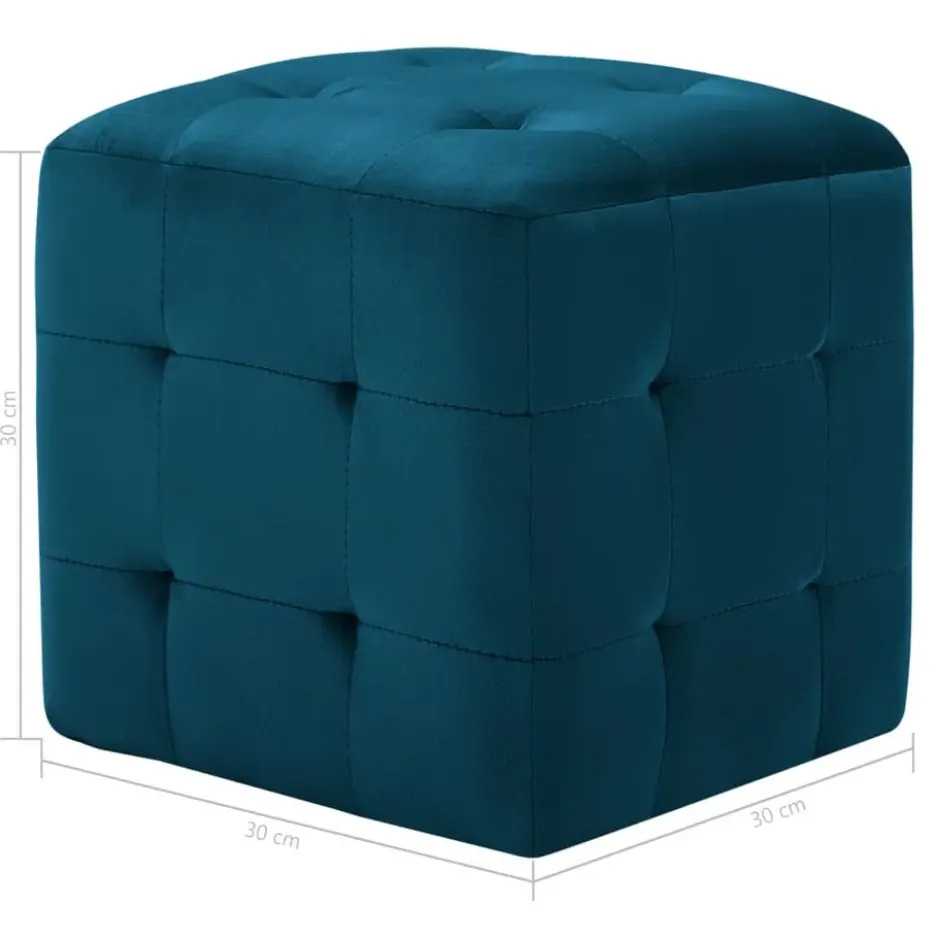 vidaXL - Poef - Blauw - Stof