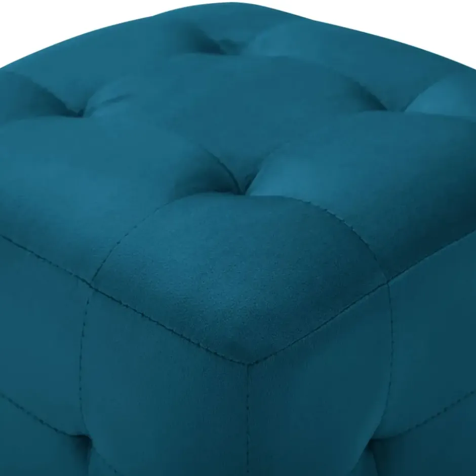vidaXL - Poef - Blauw - Stof