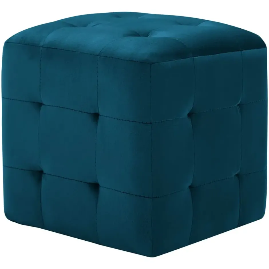 vidaXL - Poef - Blauw - Stof