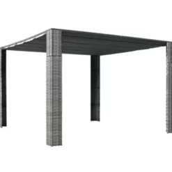 vidaXL - Prieel - Antraciet - Poly rattan - 300 x 300 x 220 cm