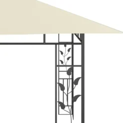vidaXL - Prieel Met Lichtslinger - Crème - Stof - 4 x 3 x 2.73 m