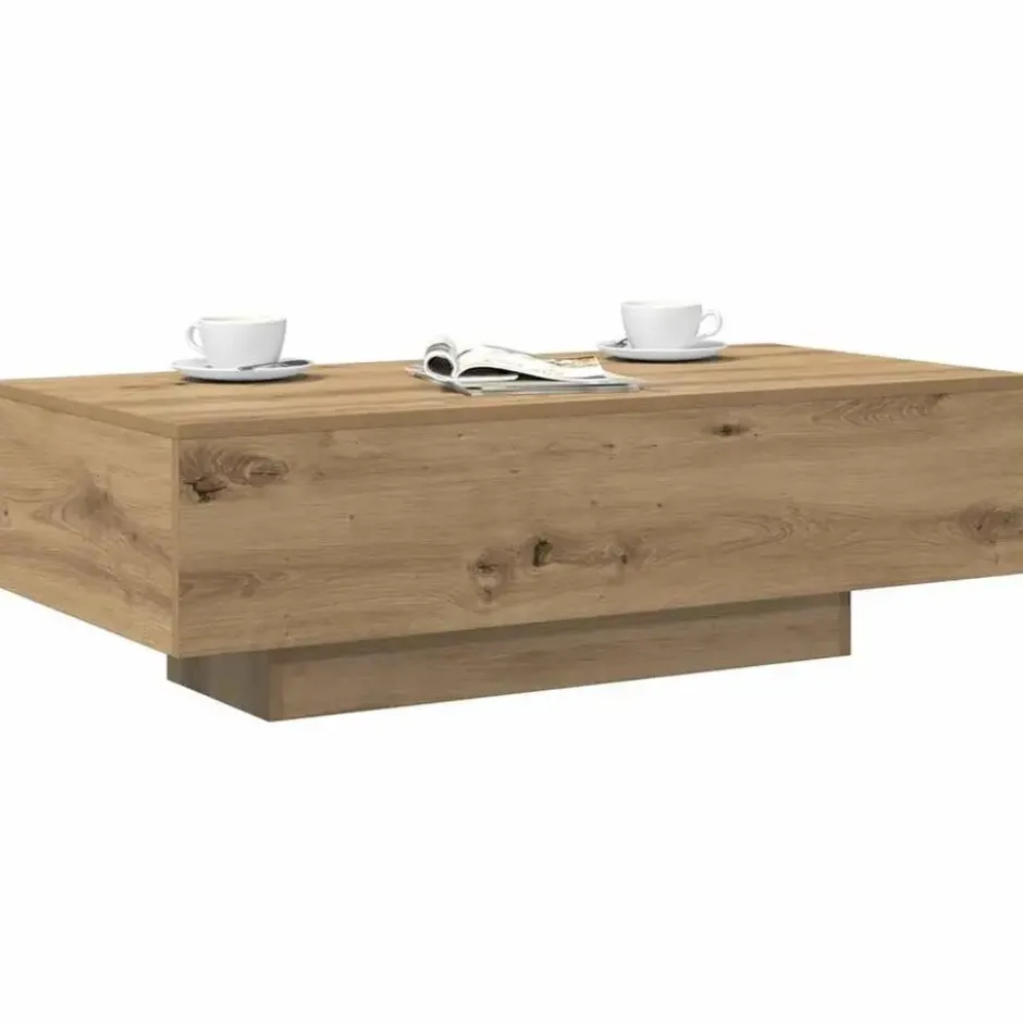 vidaXL - Rechthoekige Salontafel - Artisanaal eiken - Hout - 100x49.5x31 cm