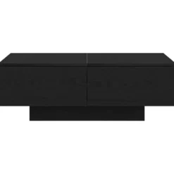 vidaXL - Rechthoekige Salontafel met 4 lades - Zwart eiken - Hout - 90x60 cm