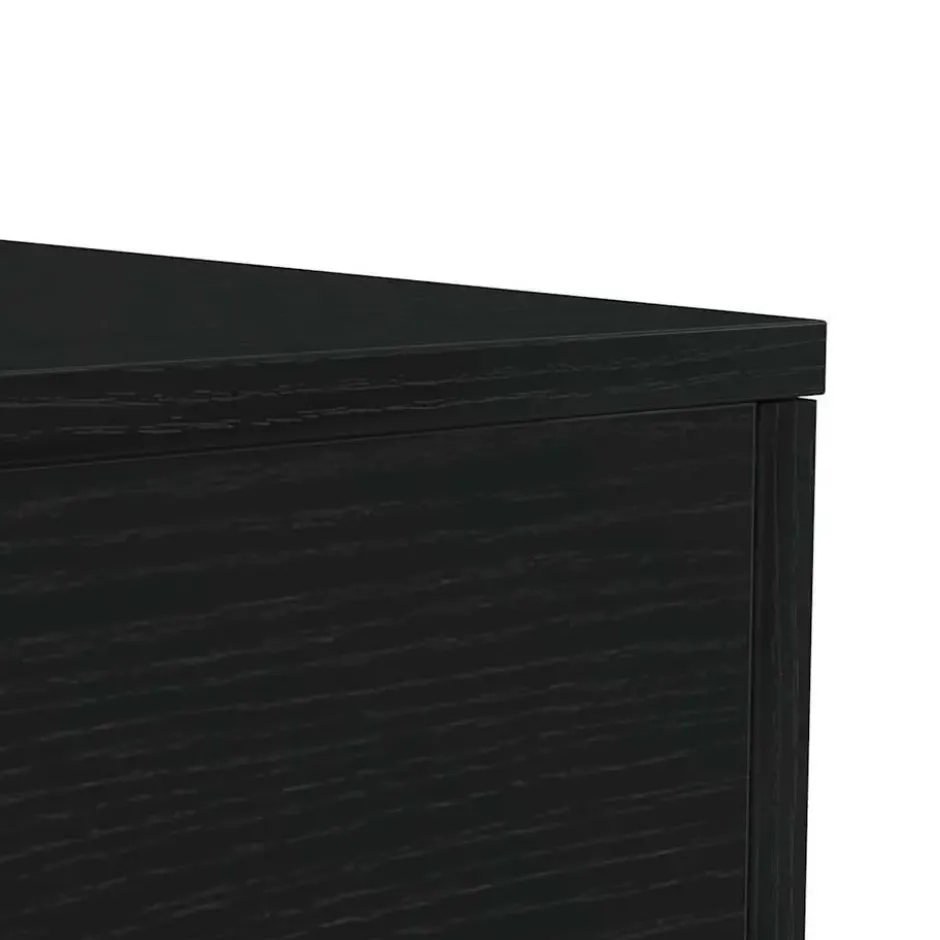 vidaXL - Rechthoekige Salontafel met LED - Zwart eiken - Hout - 90x50x40 cm