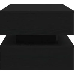 vidaXL - Rechthoekige Salontafel met LED - Zwart eiken - Hout - 90x50x40 cm