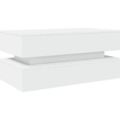 vidaXL - Rechthoekige Salontafel met LED - Wit - Bewerkt hout - 90x50x40 cm