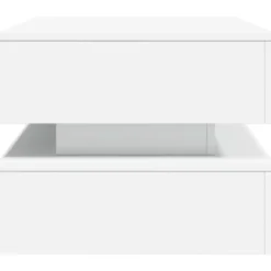 vidaXL - Rechthoekige Salontafel met LED - Wit - Bewerkt hout - 90x50x40 cm