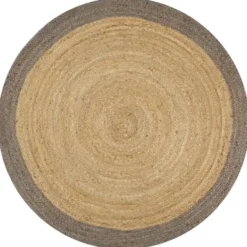 vidaXL Rond Tapijt – Grijs Jute – Ø150 cm – Duurzaam & Natuurlijk