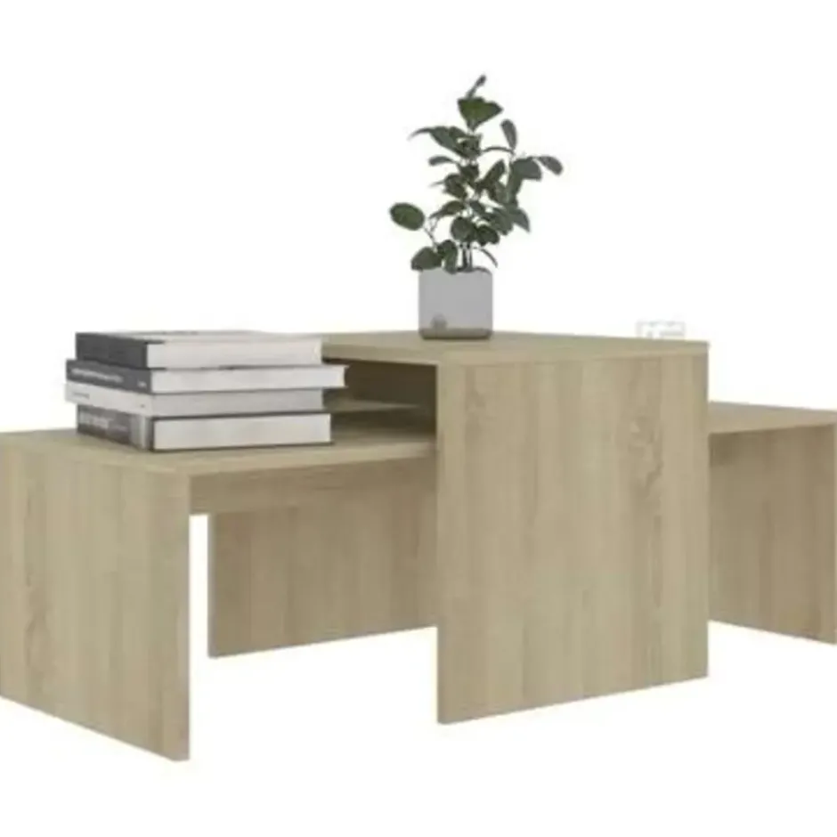 vidaXL - Salontafel - Bruin - Bewerkt hout