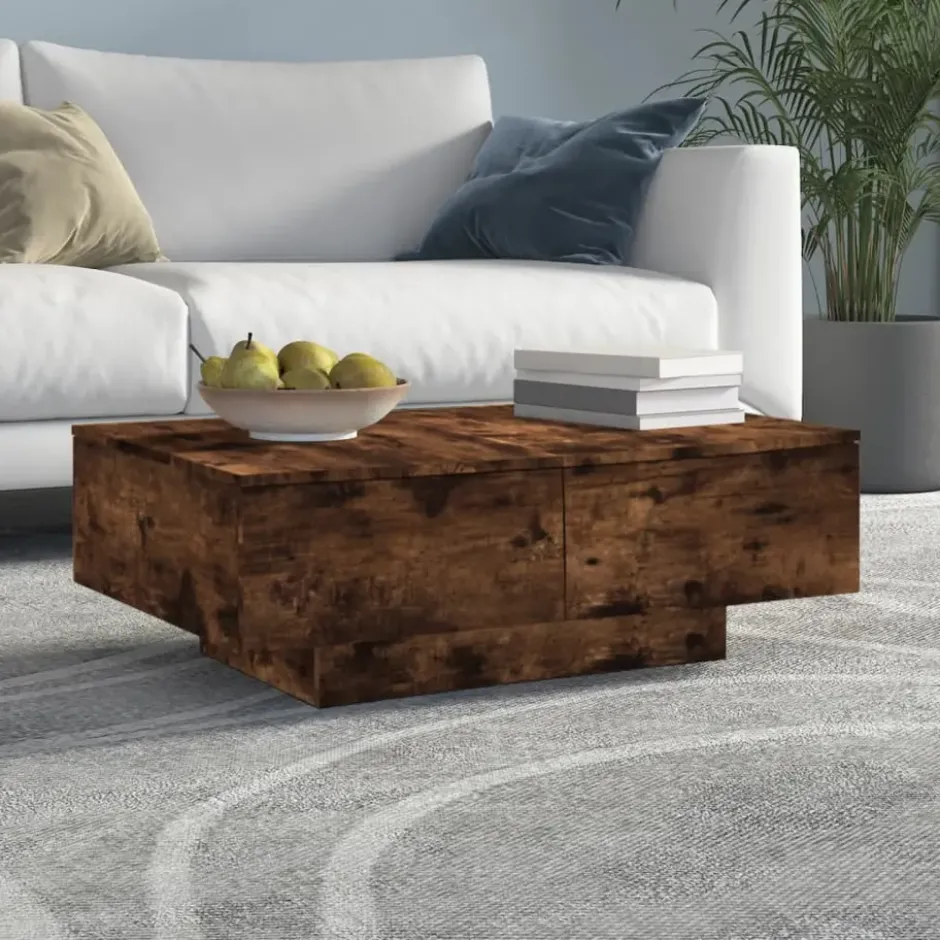 vidaXL - Salontafel - Bruin - Bewerkt hout - 90 x 60 x 31 cm