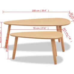 vidaXL - Salontafel - Bruin - Grenenhout - 2 stuks