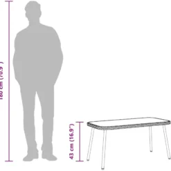 vidaXL - Salontafel - Light Grey - Metal - 90 x 45 x 43 cm