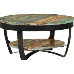 vidaXL - Salontafel - Multikleur - Hout - 65 x 32 cm