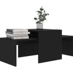 vidaXL - Salontafel - Zwart - Bewerkt hout