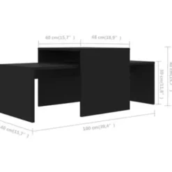 vidaXL - Salontafel - Zwart - Bewerkt hout