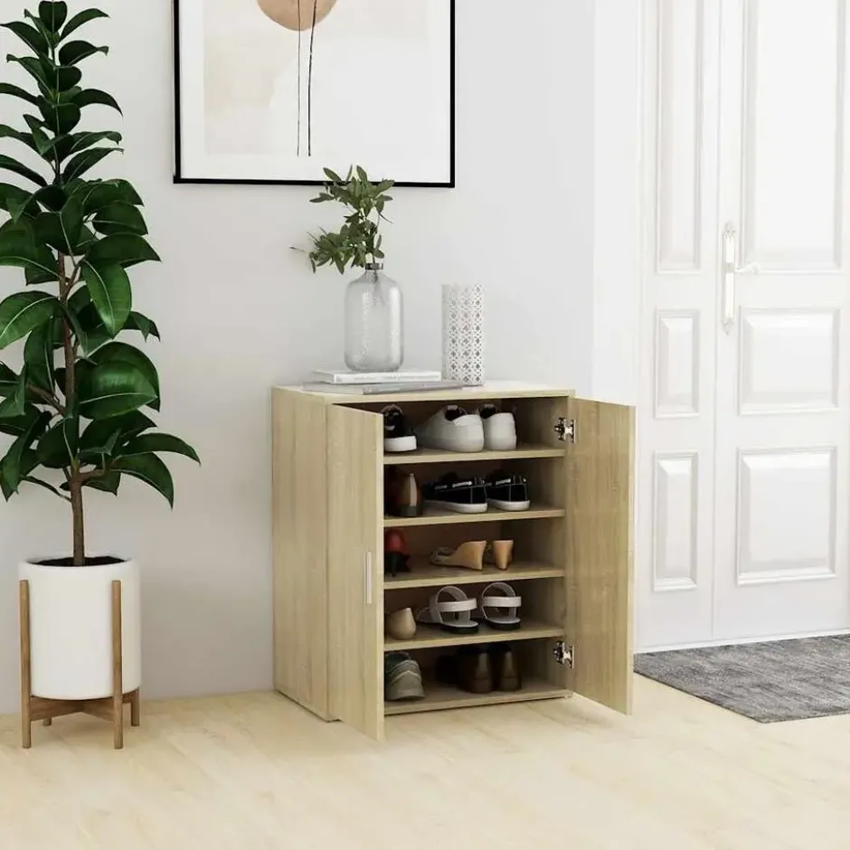 vidaXL - Schoenenkast - Bruin - Bewerkt hout - 60 x 35 x 70 cm