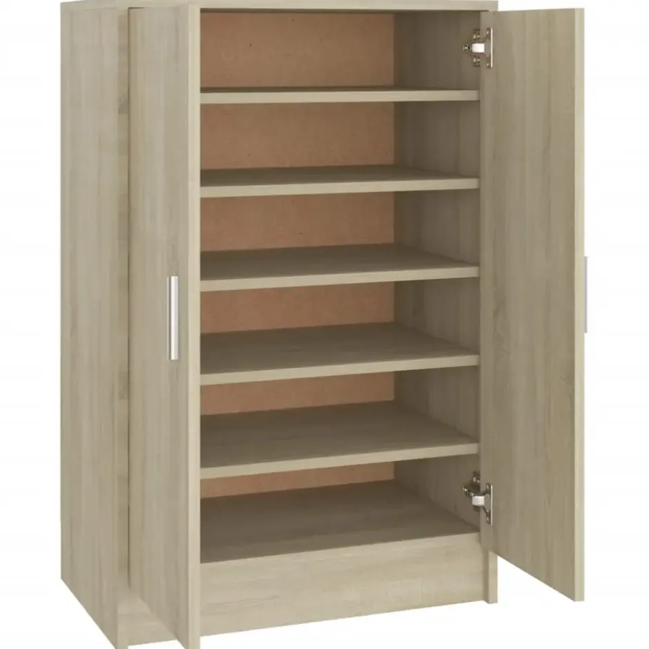 vidaXL - Schoenenkast - Bruin - Bewerkt hout - 60 x 35 x 92 cm
