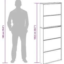 vidaXL - Schoenenkast - Bruin - Bewerkt hout