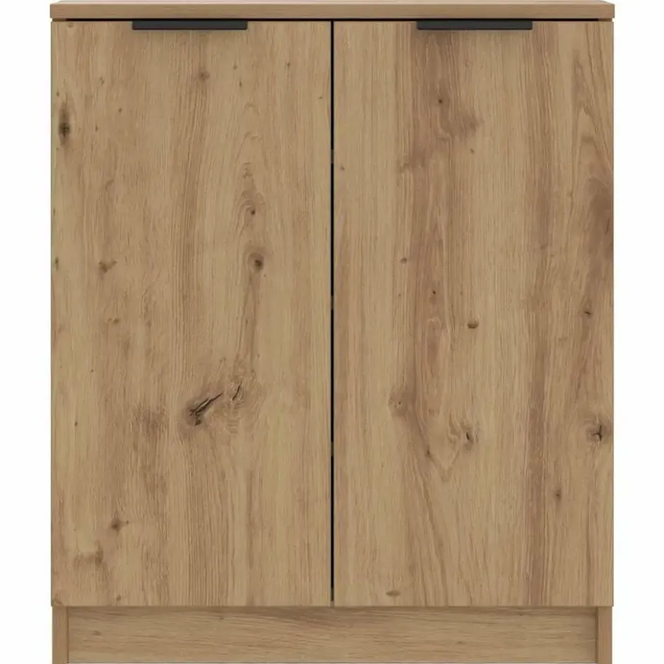 vidaXL - Schoenenkast met 2 deuren - Artisanaal eiken - Hout - 59x35x70 cm
