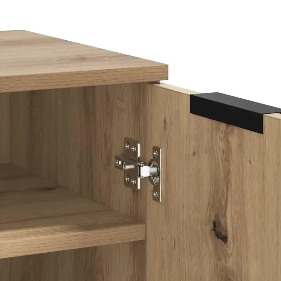 vidaXL - Schoenenkast met 2 deuren - Artisanaal eiken - Hout - 59x35x70 cm