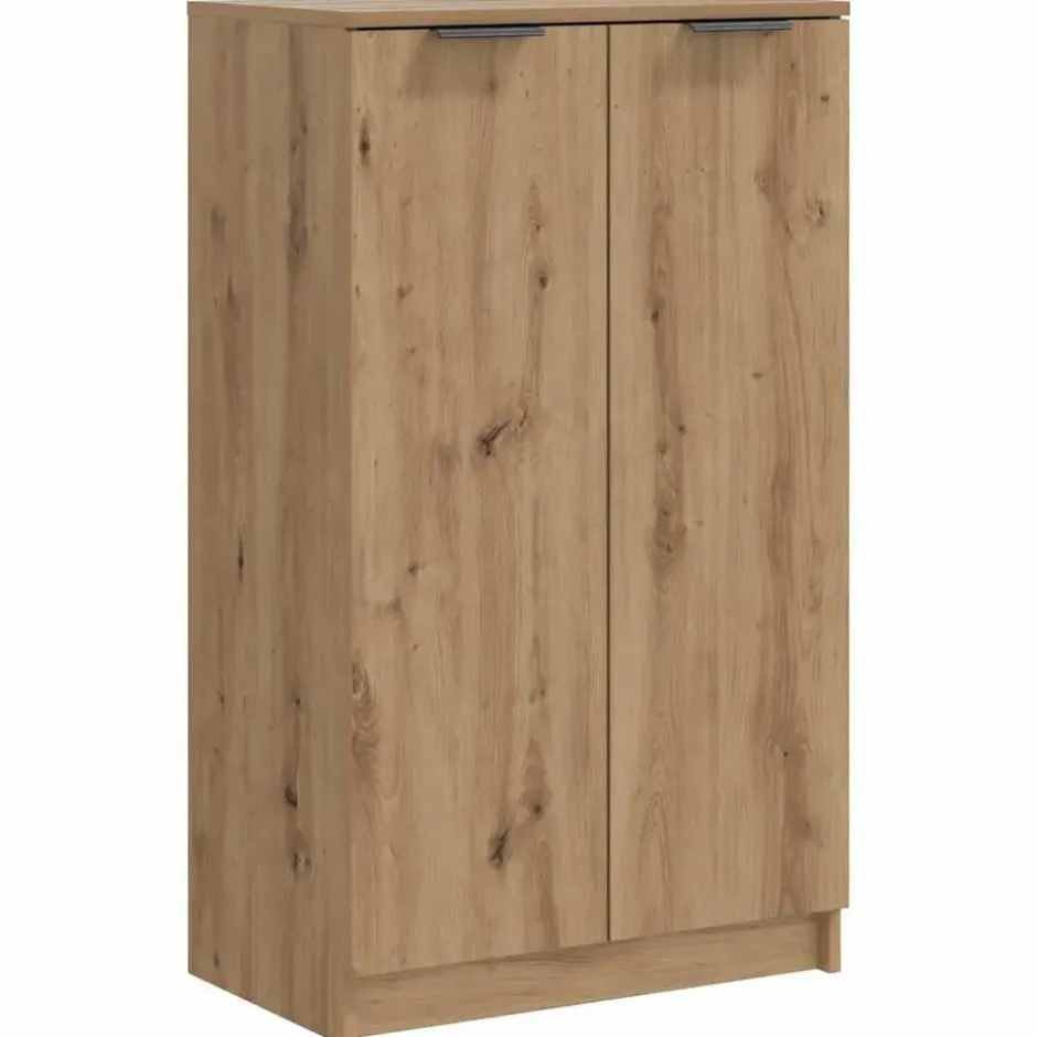 vidaXL - Schoenenkast met 2 deuren - Artisanaal eiken - Hout - 59x35x100.5 cm