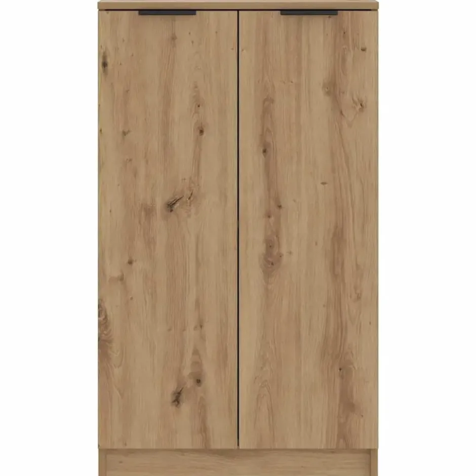 vidaXL - Schoenenkast met 2 deuren - Artisanaal eiken - Hout - 59x35x100.5 cm