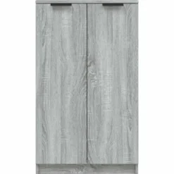 vidaXL - Schoenenkast met 2 deuren - Grijs sonoma eiken - Hout - 59x35x100.5 cm