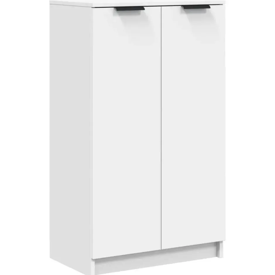 vidaXL - Schoenenkast met 2 deuren - Wit - Bewerkt hout - 59x35x100.5 cm