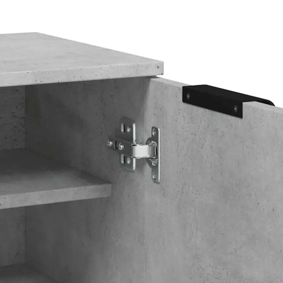 vidaXL - Schoenenkast met 2 deuren - Betongrijs - Bewerkt hout - 59x35x100.5 cm