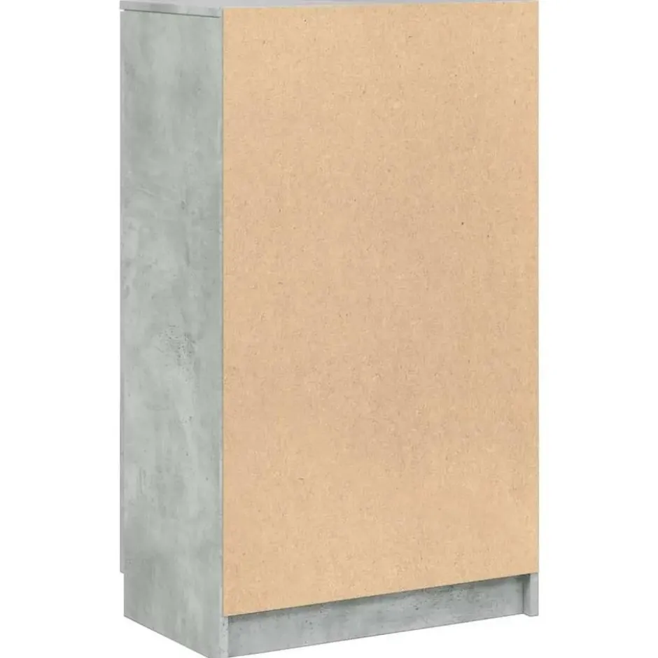 vidaXL - Schoenenkast met 2 deuren - Betongrijs - Bewerkt hout - 59x35x100.5 cm